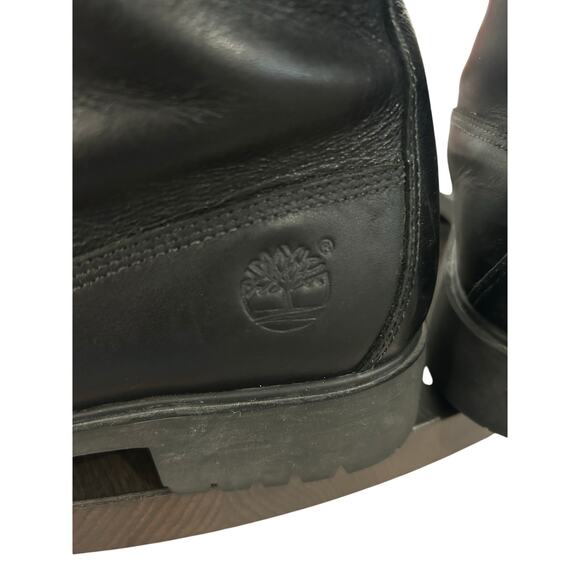 Timberland Women’s Knee Lace Up Black Combat Leather Boots Size 8 - Picture 6 of 10